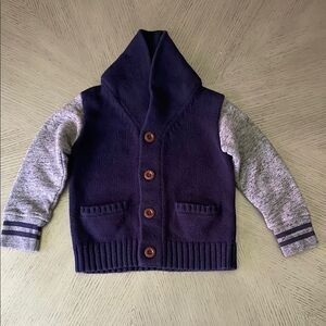 Gap Navy and Gray Button-Up Cardigan size 2